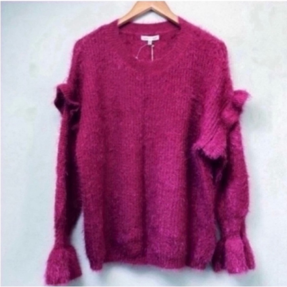 Soft & Cozy Ruffle Sleeve Pink Sweater